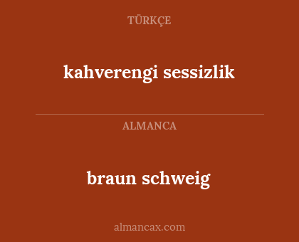kahverengi sessizlik - braun schweig