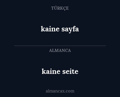 kaine seite - kaine sayfa