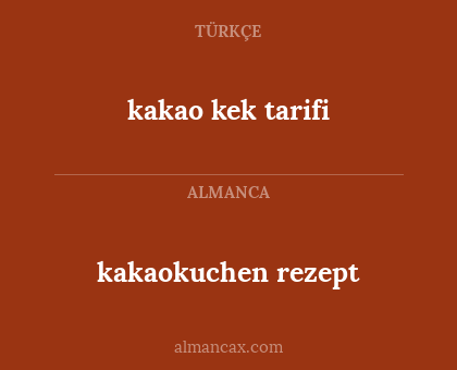 kakao kek tarifi - kakaokuchen rezept