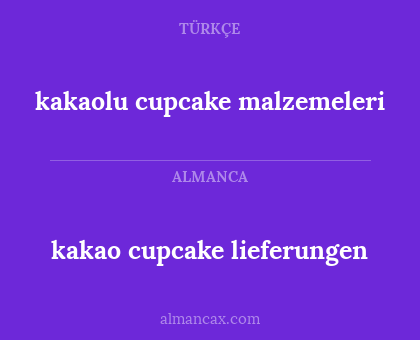 kakaolu cupcake malzemeleri - kakao cupcake lieferungen