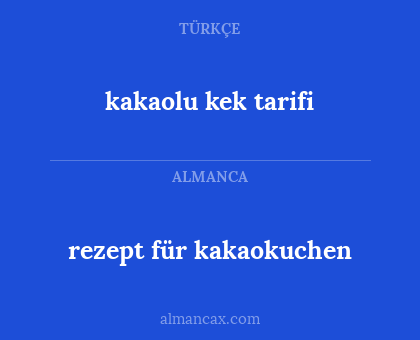 kakaolu kek tarifi - rezept für kakaokuchen