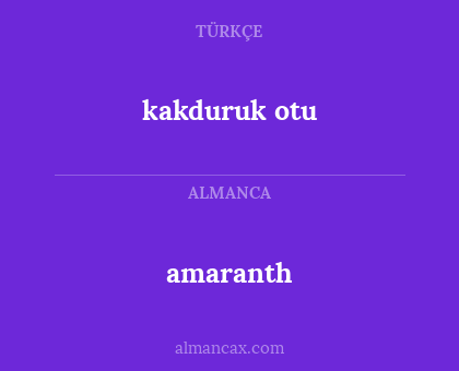 kakduruk otu - amaranth