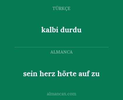 kalbi durdu - sein herz hörte auf zu