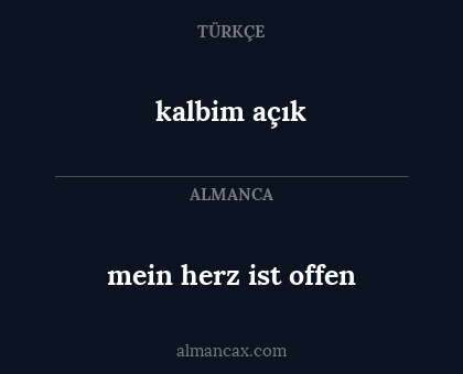 kalbim açık - mein herz ist offen