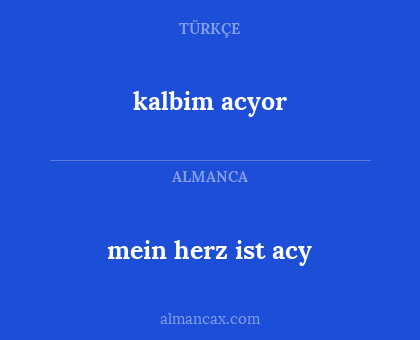 mein herz ist acy - kalbim acyor