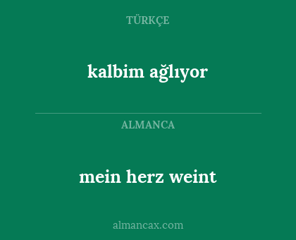 mein herz weint - kalbim ağlıyor