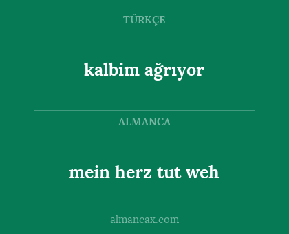 mein herz tut weh - kalbim ağrıyor