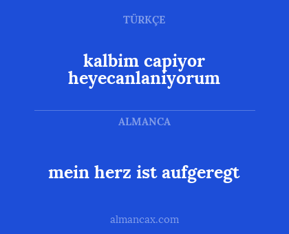 mein herz ist aufgeregt - kalbim capiyor heyecanlaniyorum