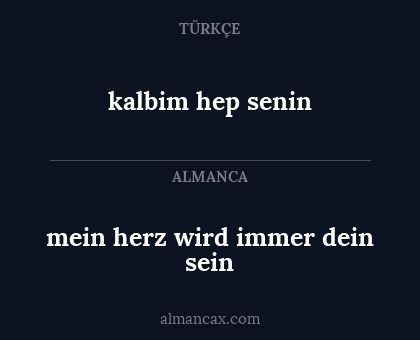 kalbim hep senin - mein herz wird immer dein sein