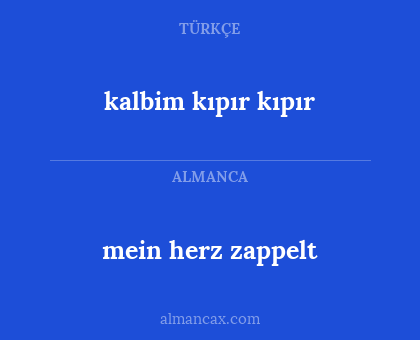 mein herz zappelt - kalbim kıpır kıpır