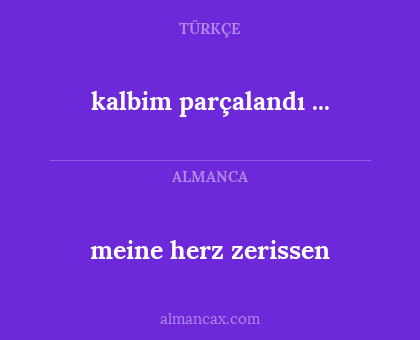 kalbim parçalandı ... - meine herz zerissen