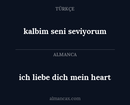 kalbim seni seviyorum - ich liebe dich mein heart
