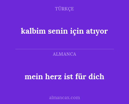 kalbim senin için atıyor - mein herz ist für dich