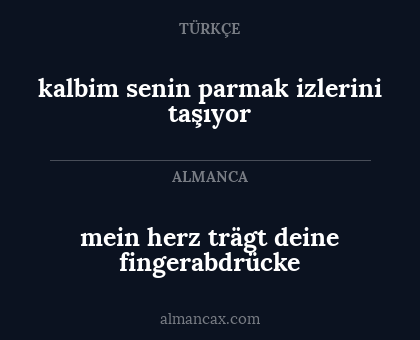 kalbim senin parmak izlerini taşıyor - mein herz trägt deine fingerabdrücke