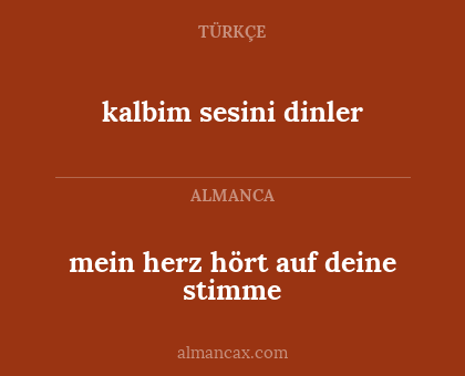 mein herz hört auf deine stimme - kalbim sesini dinler