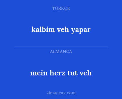 kalbim veh yapar - mein herz tut veh