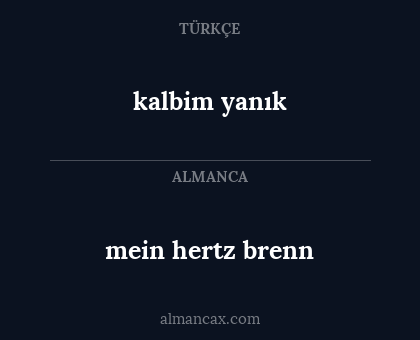 kalbim yanık - mein hertz brenn