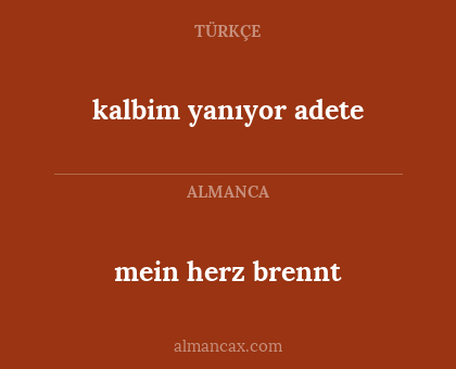 kalbim yanıyor adete - mein herz brennt