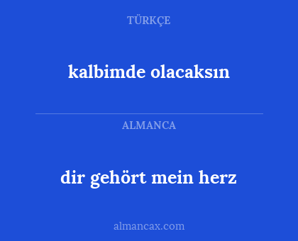 kalbimde olacaksın - dir gehört mein herz