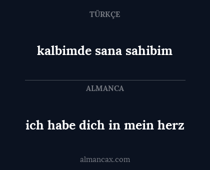 kalbimde sana sahibim - ich habe dich in mein herz
