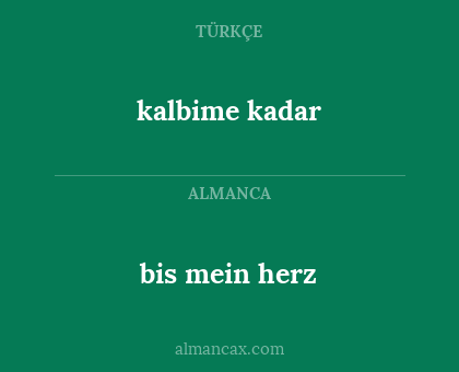 bis mein herz - kalbime kadar