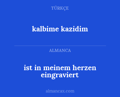 ist in meinem herzen eingraviert - kalbime kazidim