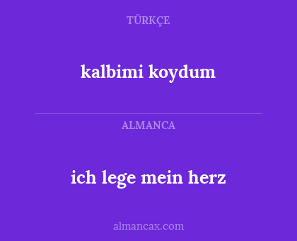 kalbimi koydum - ich lege mein herz