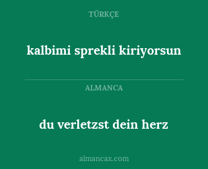 du verletzst dein herz - kalbimi sprekli kiriyorsun