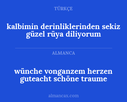 wünche vonganzem herzen guteacht schöne traume - kalbimin derinliklerinden sekiz güzel rüya diliyorum