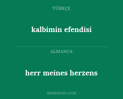kalbimin efendisi - herr meines herzens