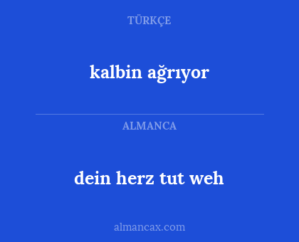 kalbin ağrıyor - dein herz tut weh