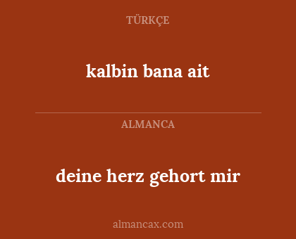 kalbin bana ait - deine herz gehort mir