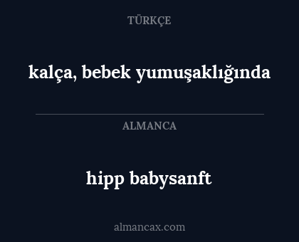 kalça, bebek yumuşaklığında - hipp babysanft