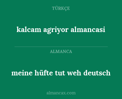 meine hüfte tut weh deutsch - kalcam agriyor almancasi