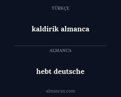 hebt deutsche - kaldirik almanca