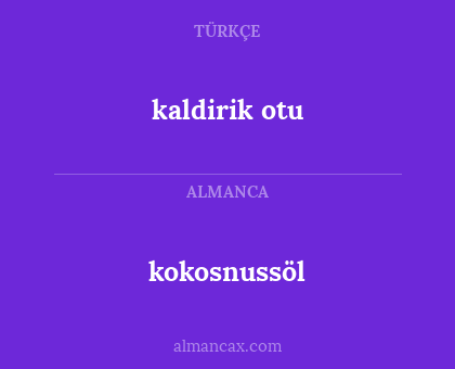 kokosnussöl - kaldirik otu