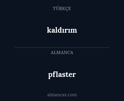 pflaster - kaldırım