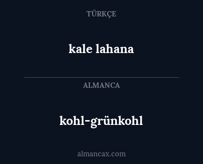 kohl-grünkohl - kale lahana