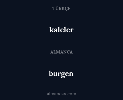 burgen - kaleler