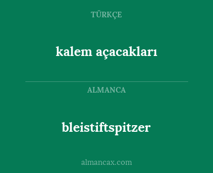 bleistiftspitzer - kalem açacakları