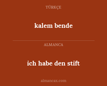 ich habe den stift - kalem bende