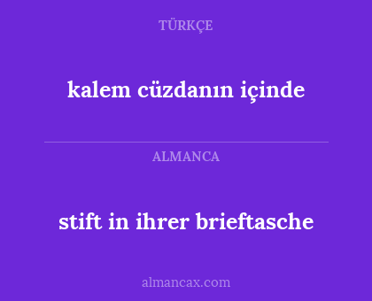 kalem cüzdanın içinde - stift in ihrer brieftasche