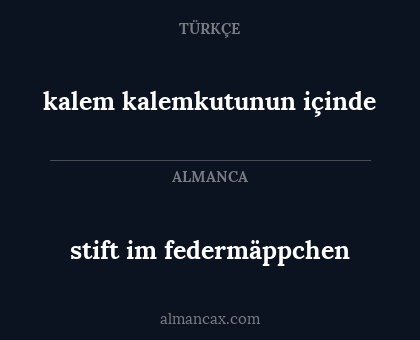 stift im federmäppchen - kalem kalemkutunun içinde