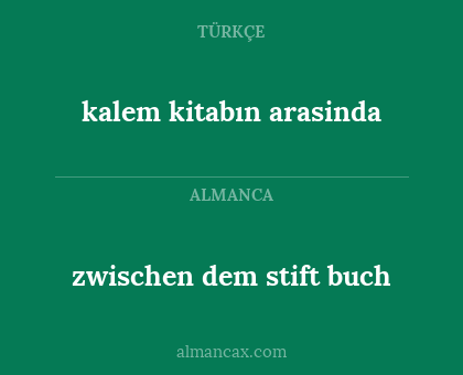 zwischen dem stift buch - kalem kitabın arasinda