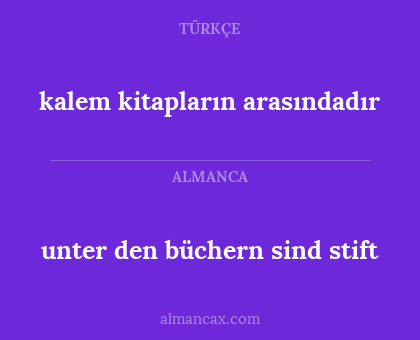 kalem kitapların arasındadır - unter den büchern sind stift