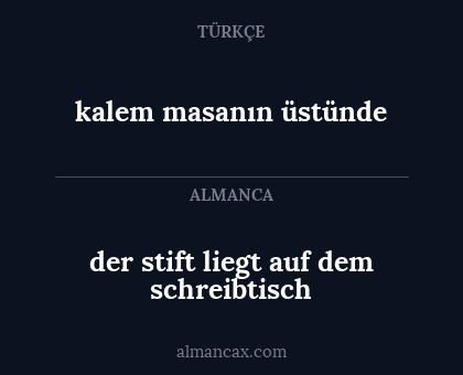 der stift liegt auf dem schreibtisch - kalem masanın üstünde