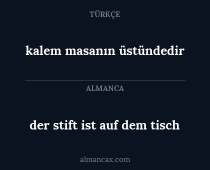 der stift ist auf dem tisch - kalem masanın üstündedir