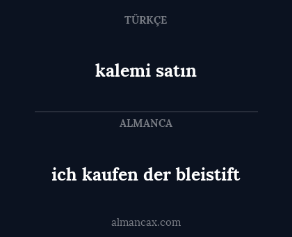 ich kaufen der bleistift - kalemi satın
