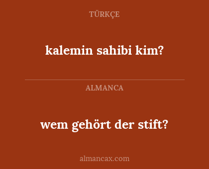 wem gehört der stift? - kalemin sahibi kim?