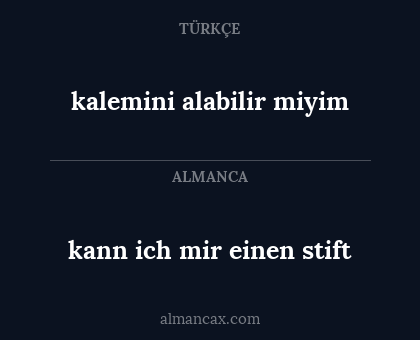 kann ich mir einen stift - kalemini alabilir miyim